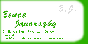 bence javorszky business card